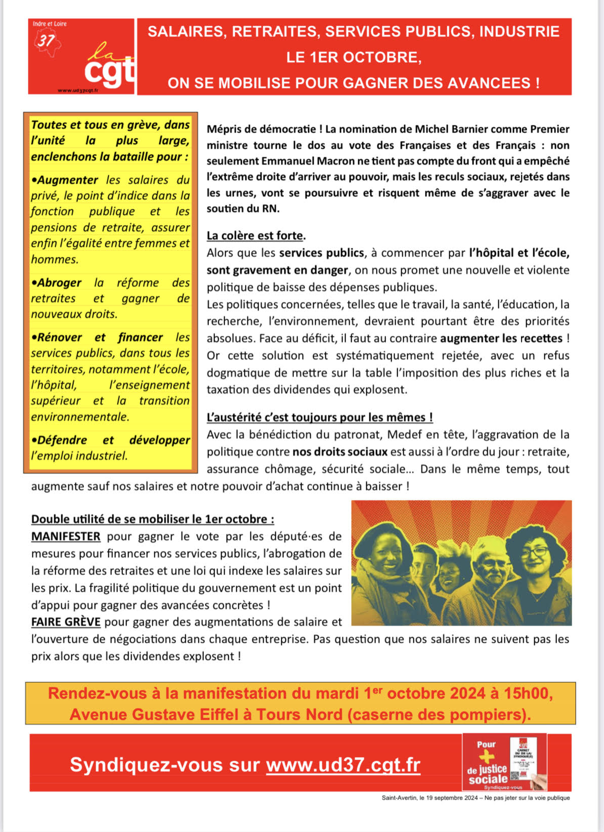 Tract UD CGT 37 1er octobre 2024