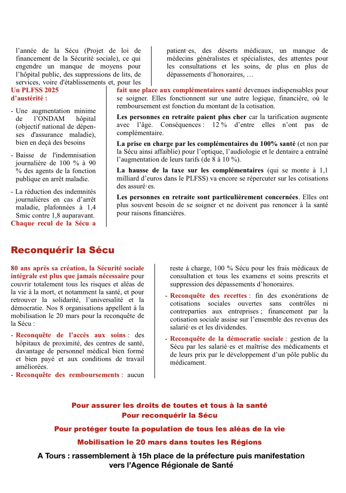 action retraités 20 mars 2025 USR CGT 37